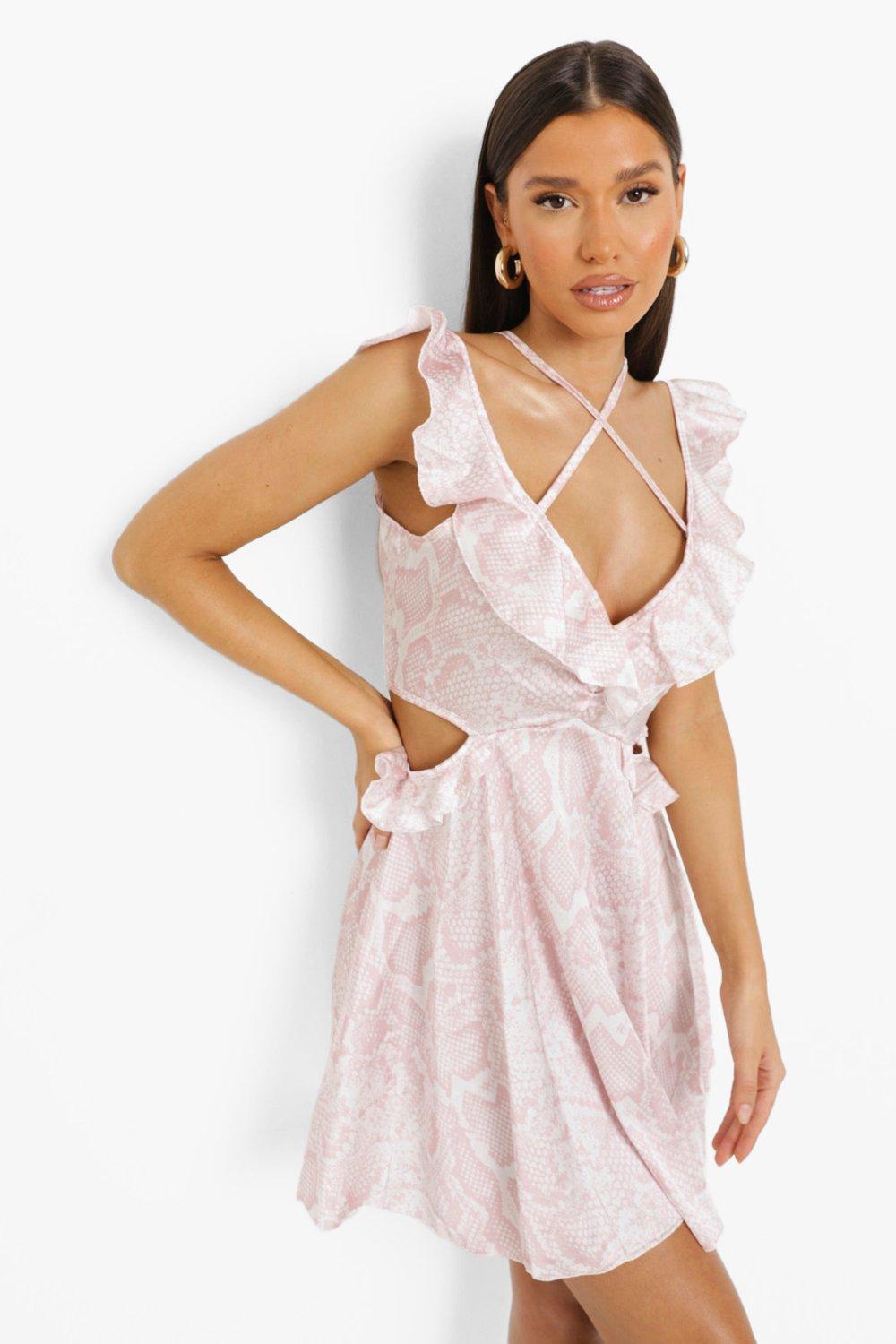 Snakeskin satin hot sale dress